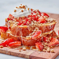 First-Watch-Seasonal-Menu 5 Strawberry-Tres-Leches-French-Toast-from-First-Watch-with-whipped-cream-and-granola
